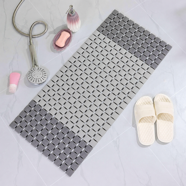 7AGAT premium PVC anti-slip bath mat with suction cups, quick-drying, non-toxic, 70x38 cm for shower and tub safety.