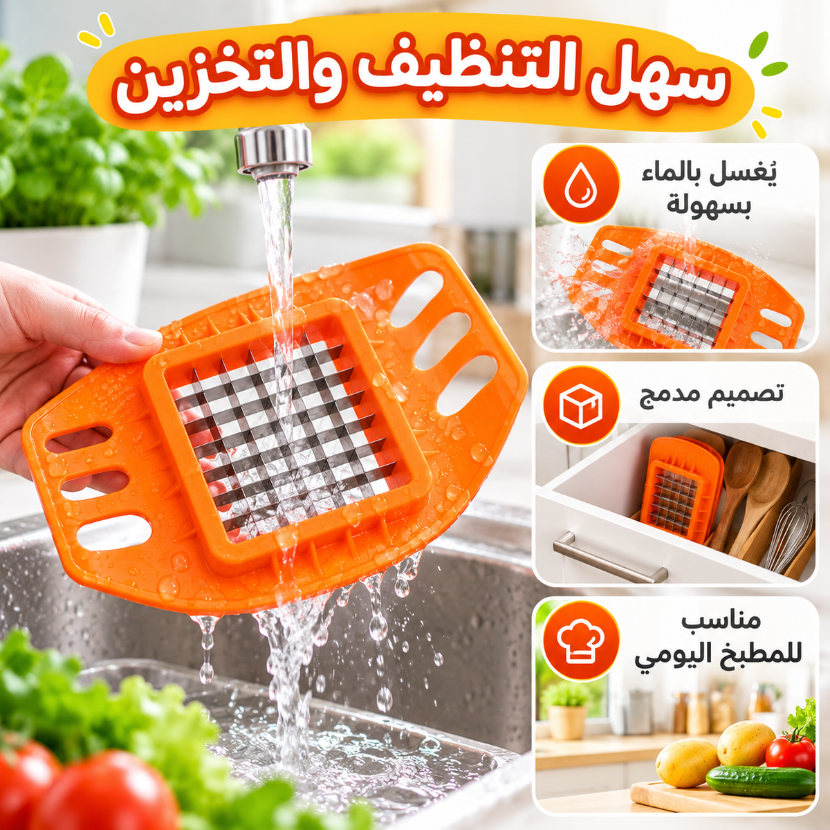 7AGAT manual potato cutter with metal grid, handheld French fry tool for easy slicing and prep in the kitchen