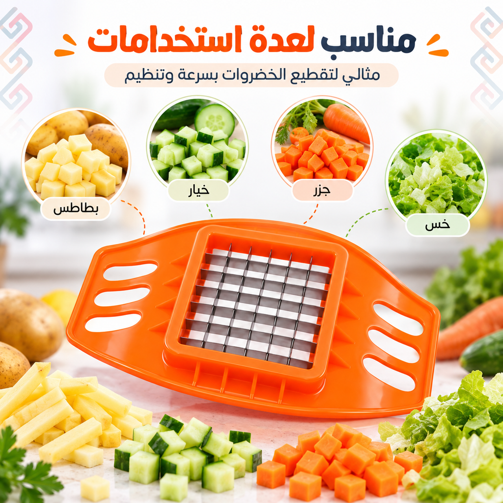 7AGAT manual potato cutter with metal grid, handheld French fry slicer, ideal for making uniform potato strips
