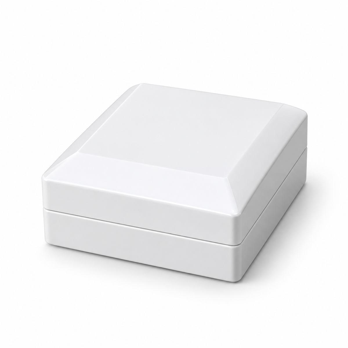 White LED lighted jewelry gift box for necklaces, pendants, and chains, 7AGAT, 9x6.5x2.5 cm, elegant storage and display.