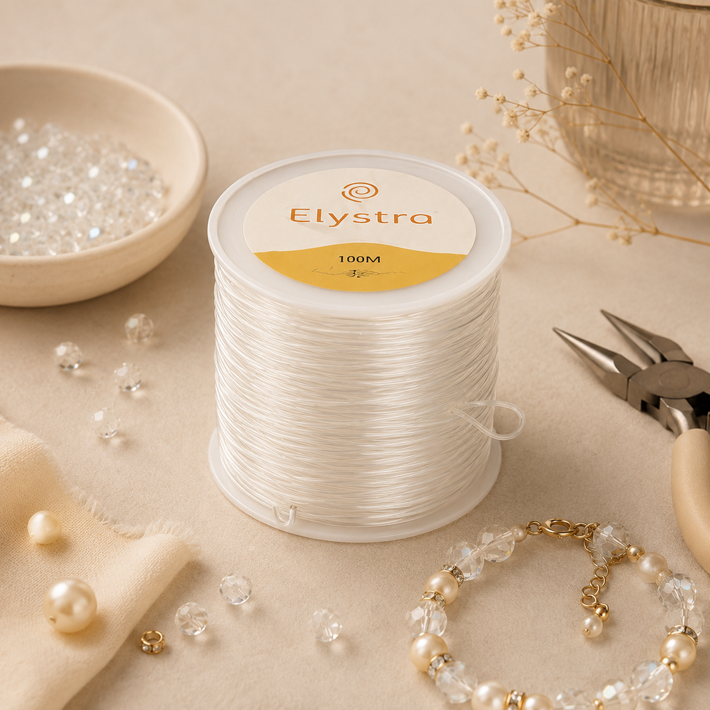 7AGAT elastic beading cord spool, 100m length, ideal for jewelry making, bracelets, beads, and DIY craft projects