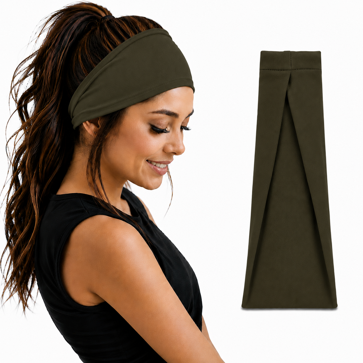 Cotton headbands for women and men by 7AGAT, wide style, non-slip, made from 95% Egyptian cotton, ideal for daily wear