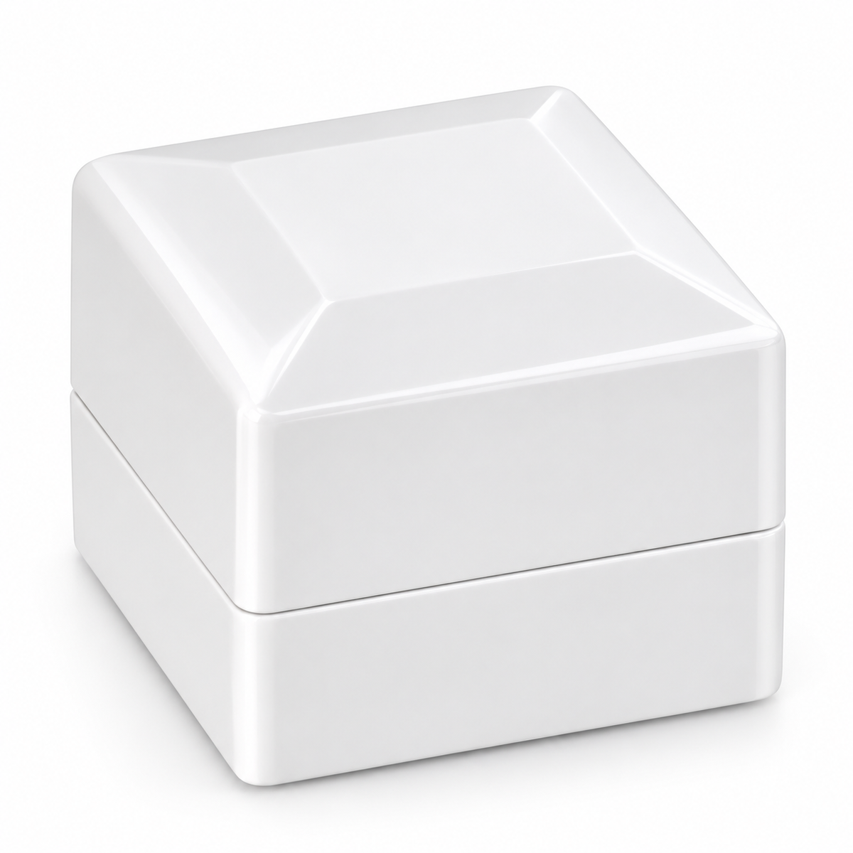 Luxury arc-shaped LED ring box by 7AGAT with light for engagement or wedding proposals, suitable for men and women.
