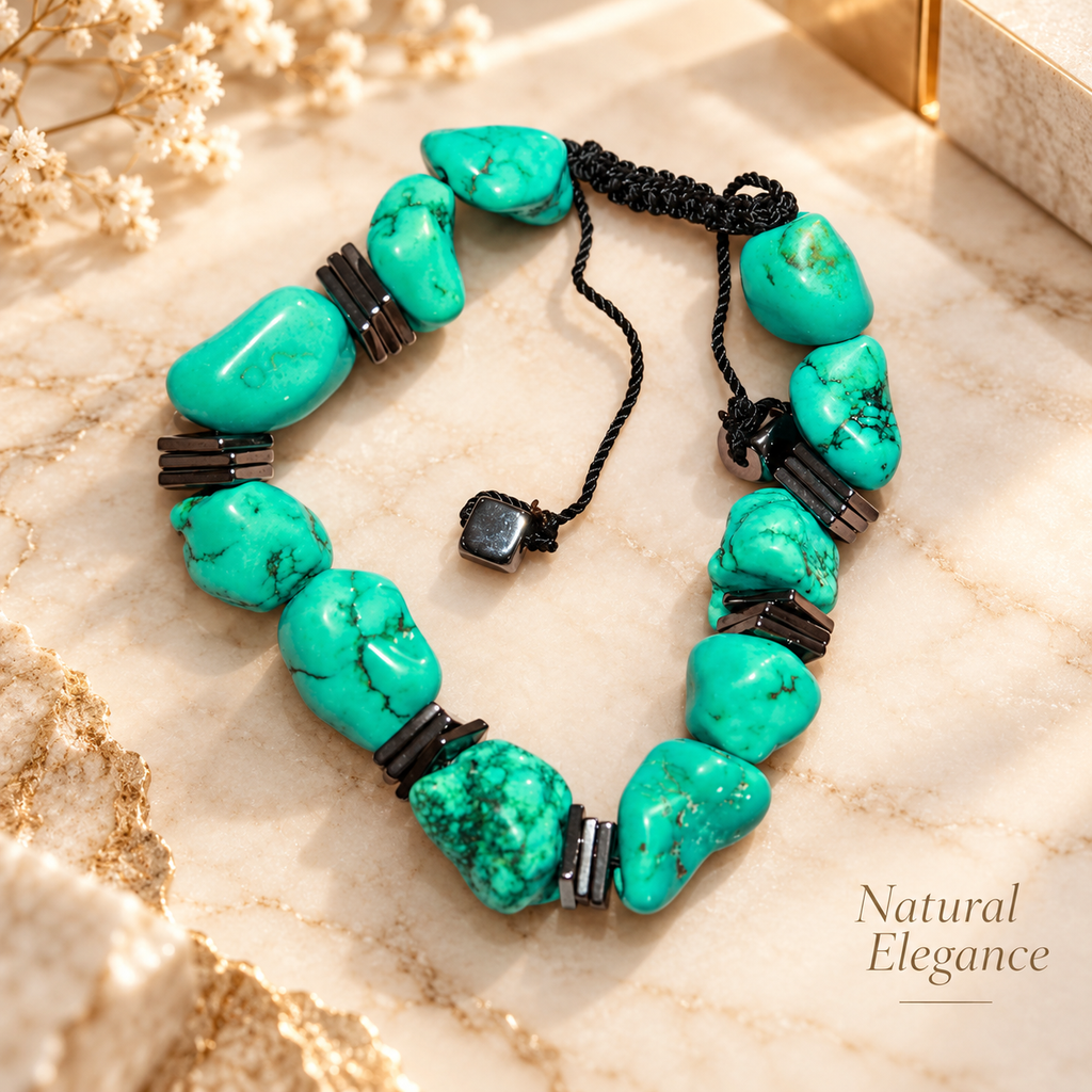 7agat transparent Water Glass bracelet with round Light Blue Agate and Fume Hematite.
