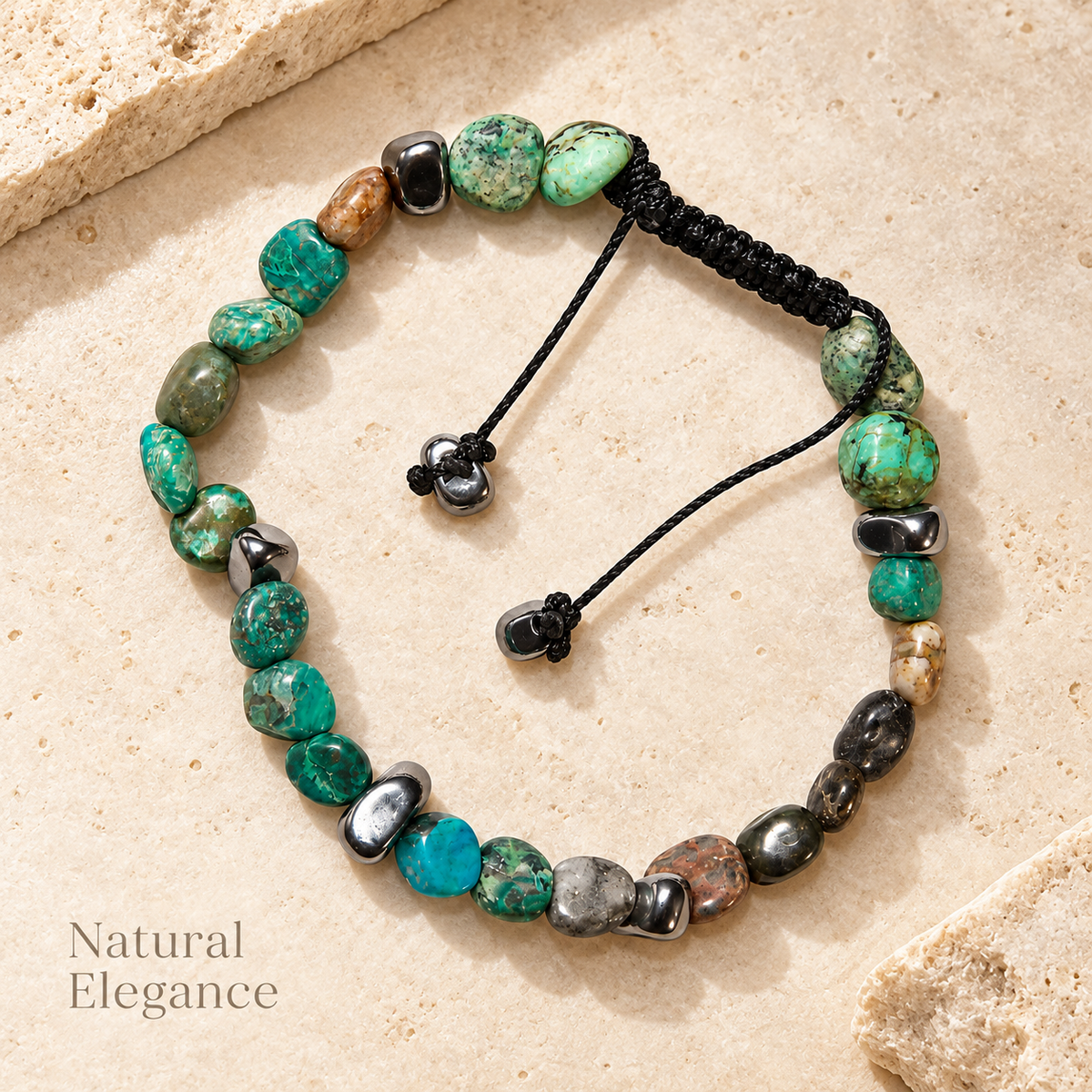 7agat Crazy Cola and silver Hematite bracelet.