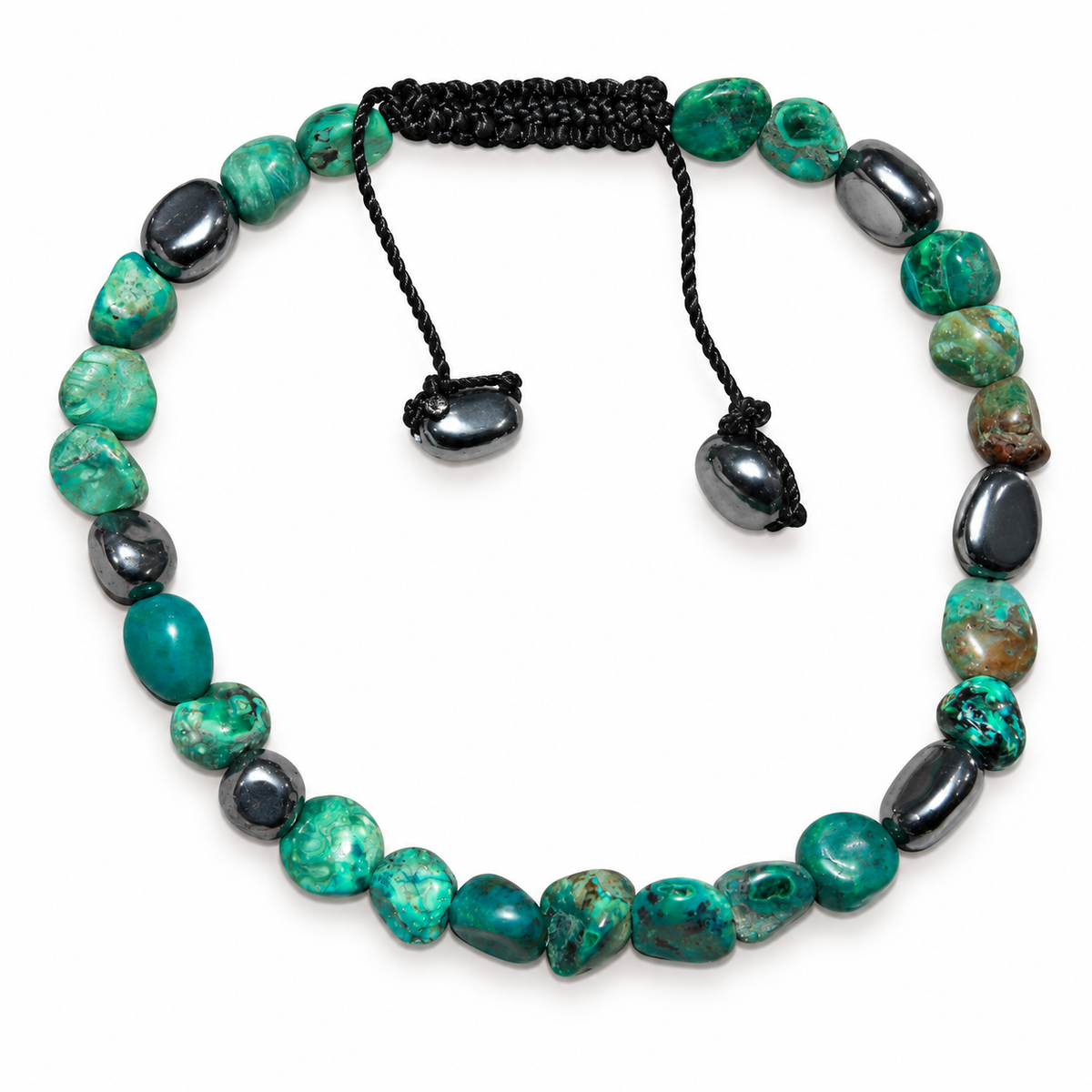 7agat Crazy Cola 4mm chip bracelet with silver Hematite spacers.