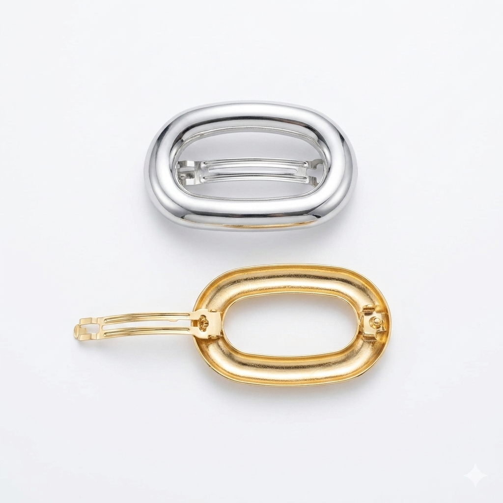 Two metal hair barrette clips by 7AGAT, elegant claw-style hair accessories for women and girls, suitable for daily and special occasions.