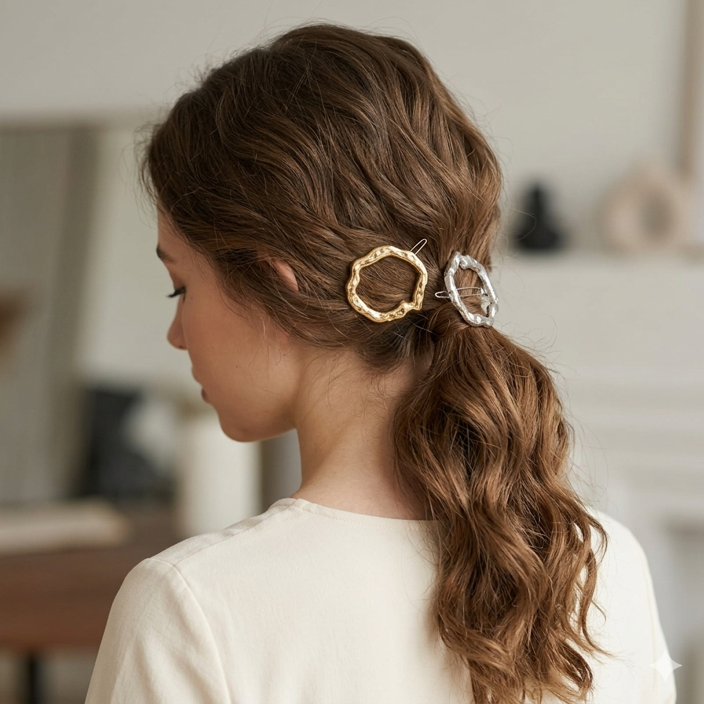 Two metal hair barrette clips from 7AGAT, elegant claws and clips for women and girls, suitable for daily wear and special occasions.