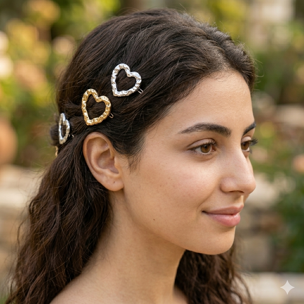 Pair of 7AGAT metal hair clip claws for women and girls, elegant hair accessories suitable for daily wear, parties, and special occasions.