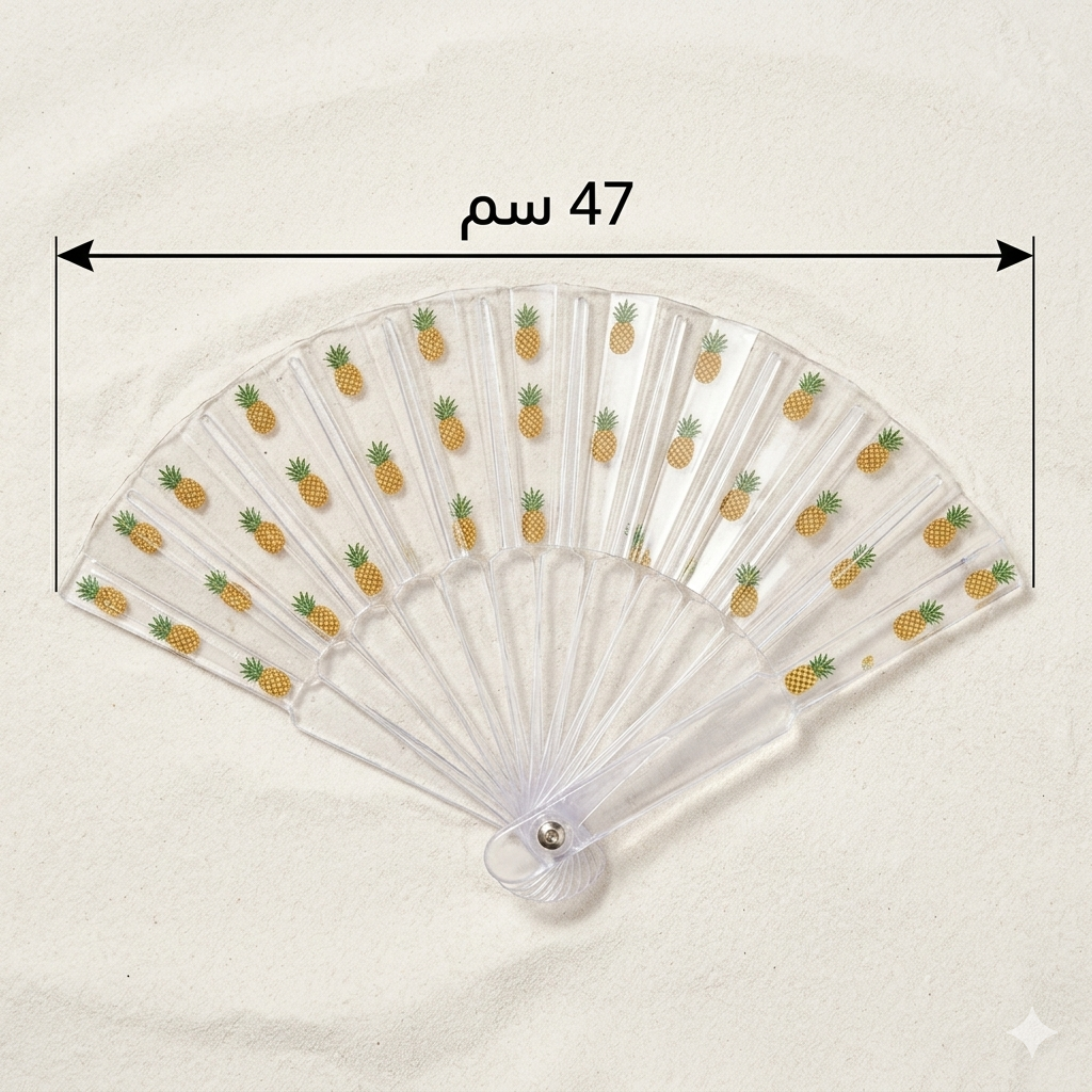 Transparent acrylic folding hand fan by 7AGAT with clear frame, lightweight and portable for weddings, parties, and outdoor events.
