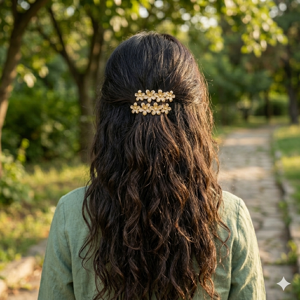 Pair of 7AGAT metal hair clip claws for women and girls, elegant and stylish hair accessories for daily wear and special occasions.