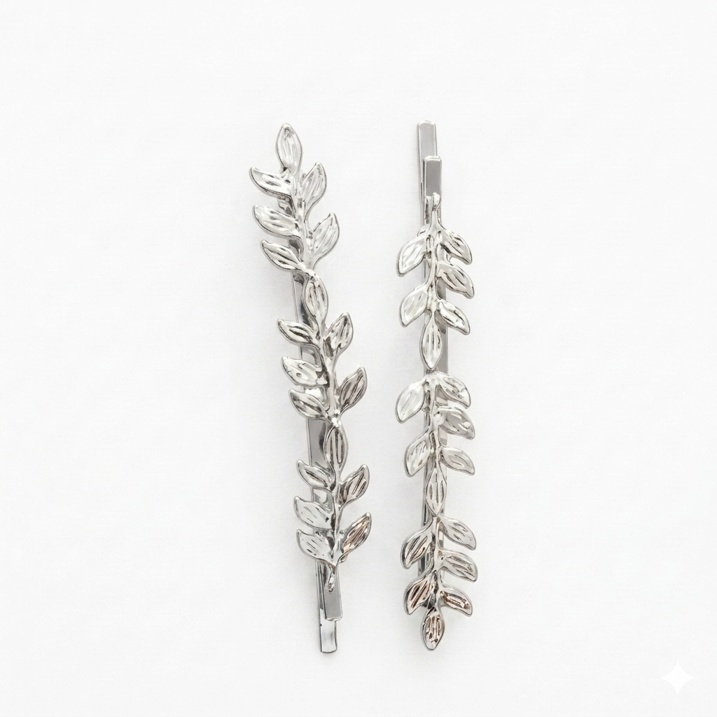 Pair of 7AGAT metal hair barrette clips for women and girls, elegant claw clips for daily wear, parties, and special occasions.