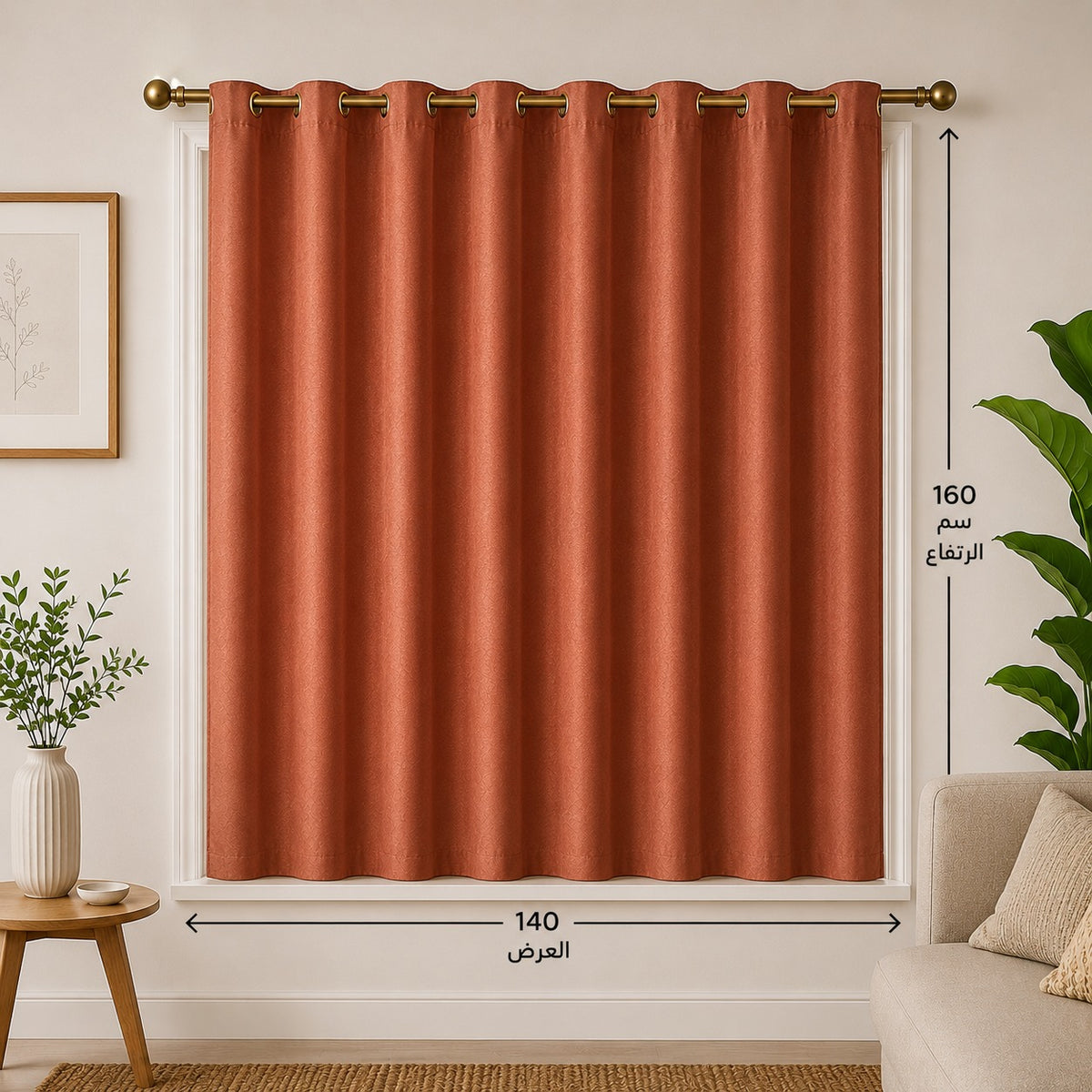 7AGAT window curtain with metal grommet top, suitable for bedroom and living room, featuring stylish fabric and durable hardware.