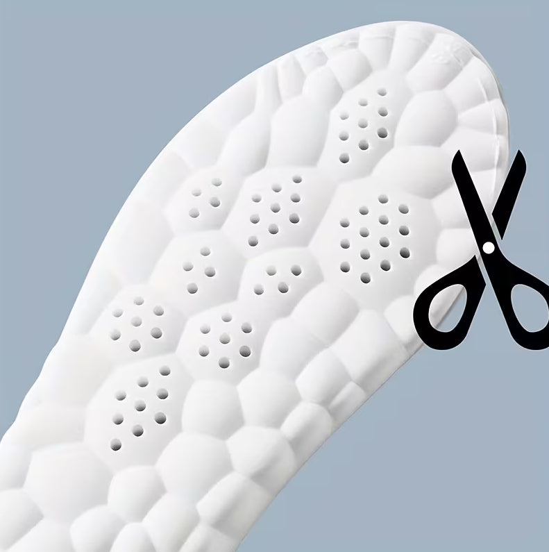 Unisex 7AGAT 4D shock-absorbing full-length sport insoles with breathable cushioning and trim-to-fit design in a pair.